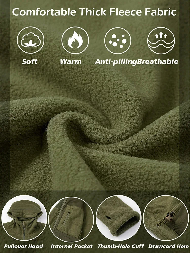 ReFire Gear Men's Hunting Fleece Jacket Tactical Warm Winter Zip