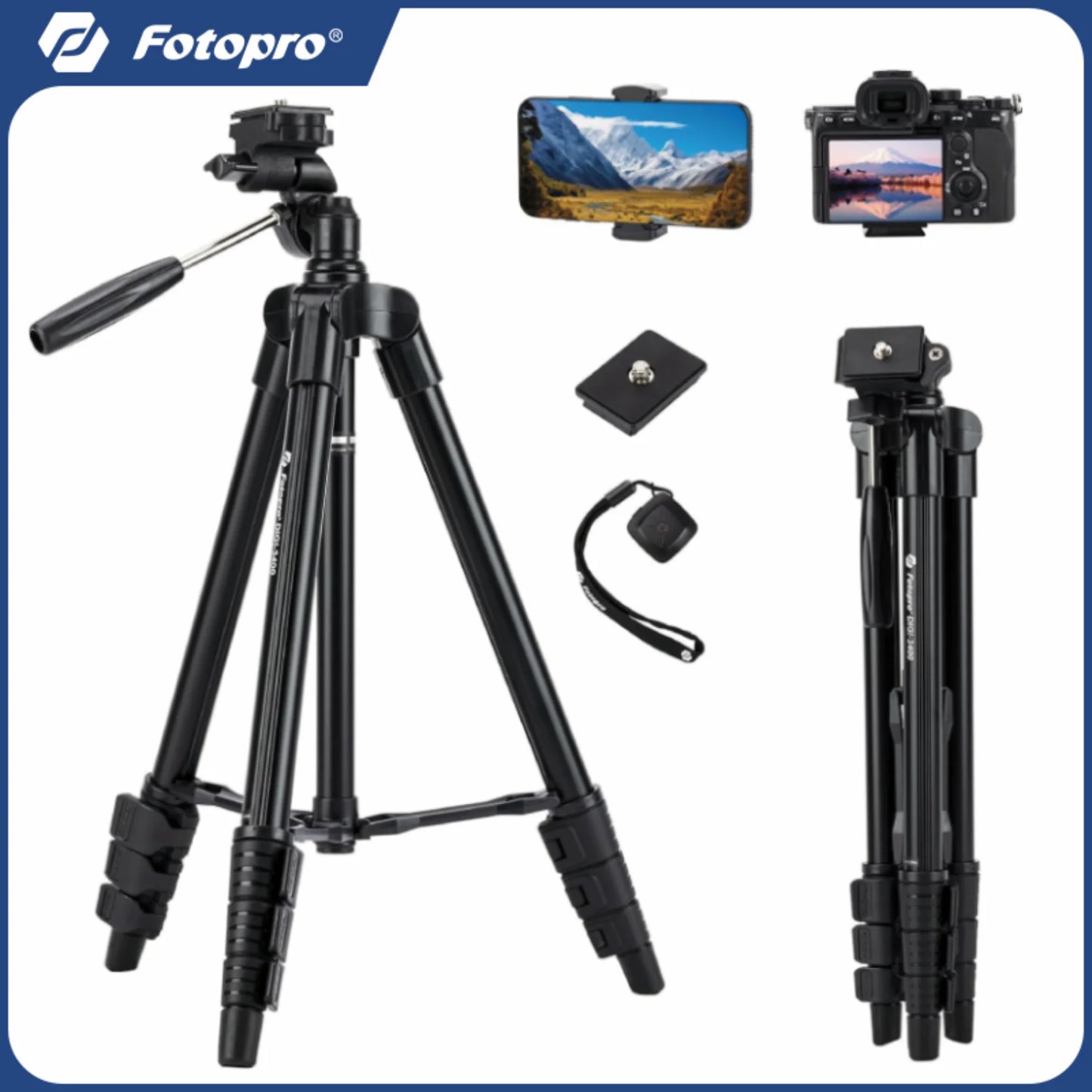 Fotopro DIGI-3400 Camera Tripod With Wireless Remote