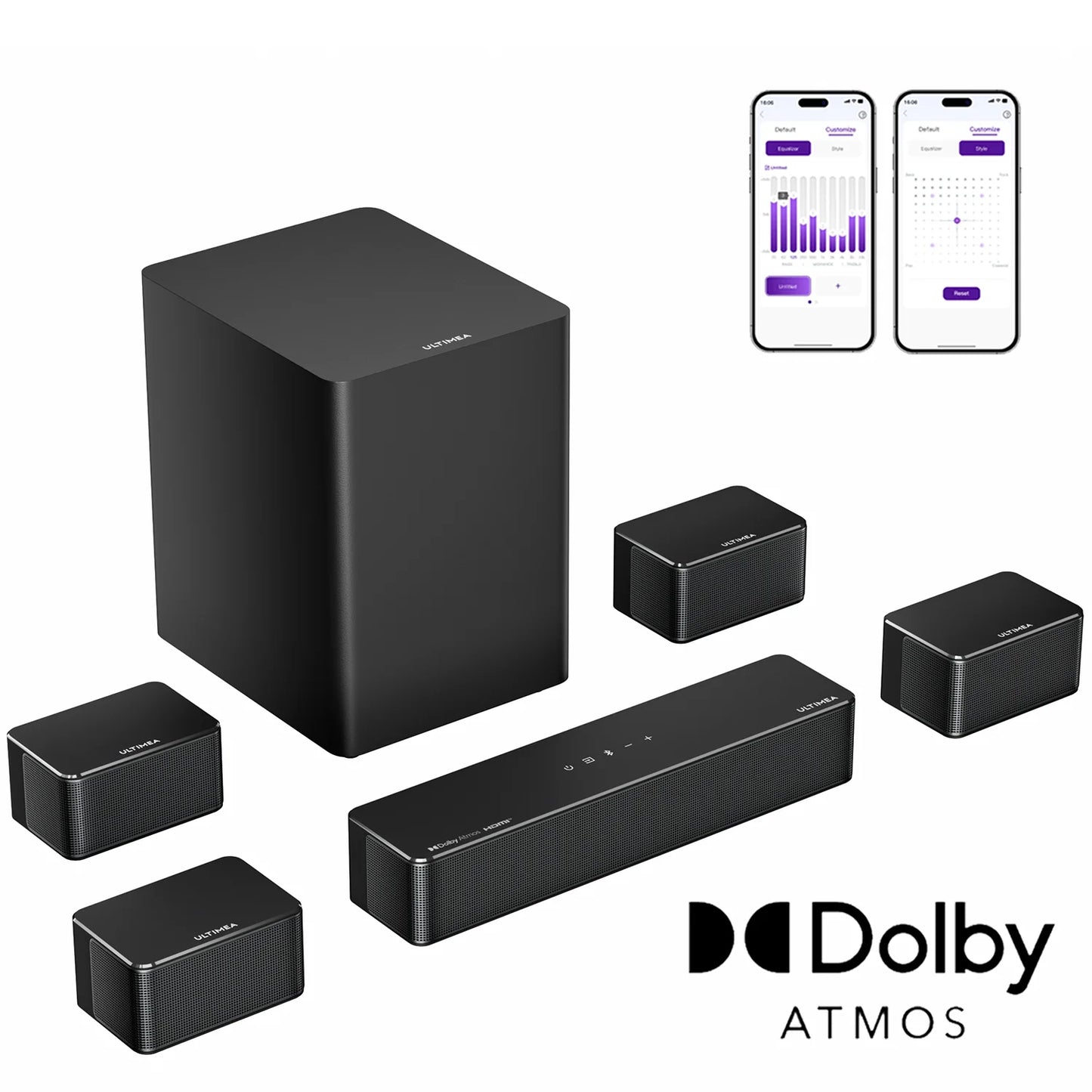 ULTIMEA 7.1 Soundbar with Dolby Atmos App Control Wireless Subwoofer