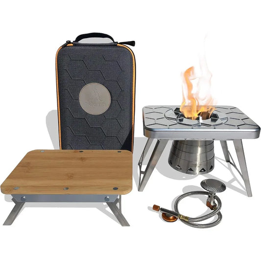 4 Piece Outdoor Camping Cooking Stove Prep Surface Set With Carrying Case