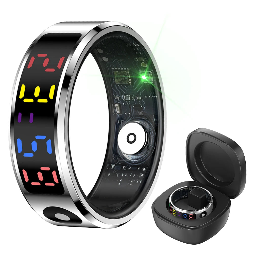ALLOYSEED Smart Ring With Display And Fitness Sleep Monitor Waterproof
