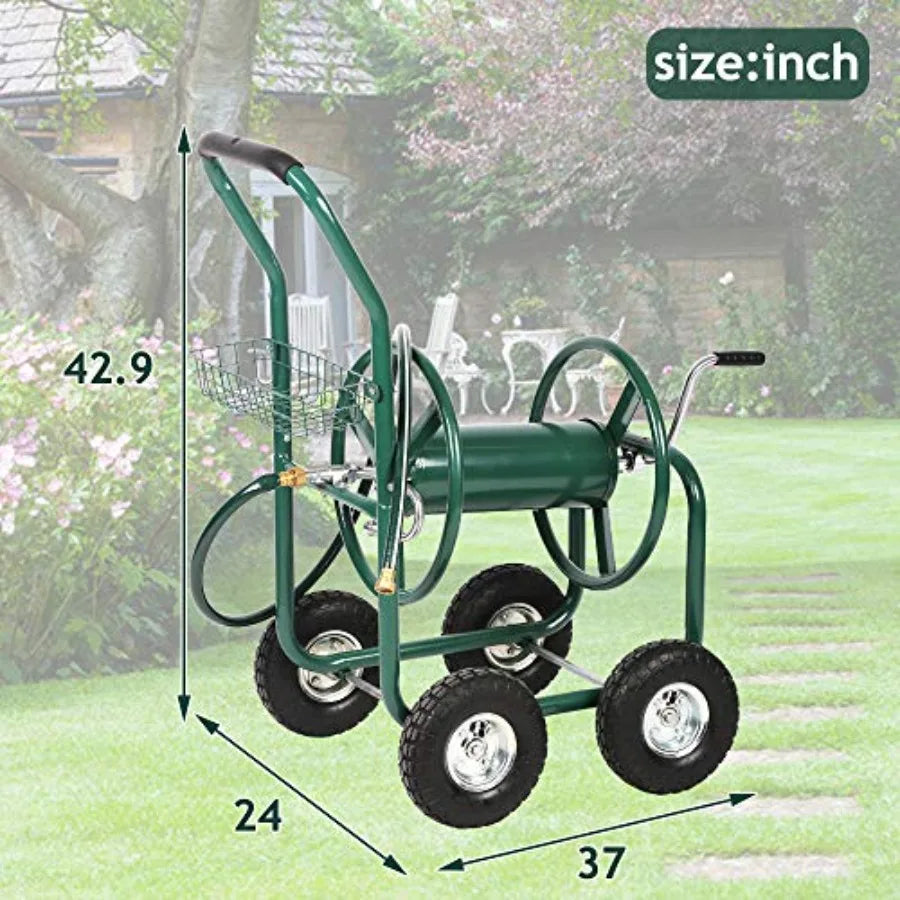High-concerned Patio Hose Reel Cart With Wheels For Lawn Care