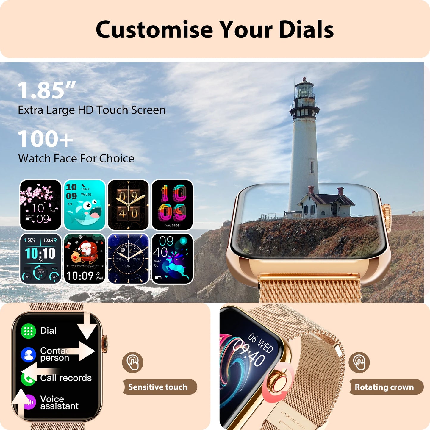 Smart Watch for All Answer Calls Fitness Tracker iPhone Android