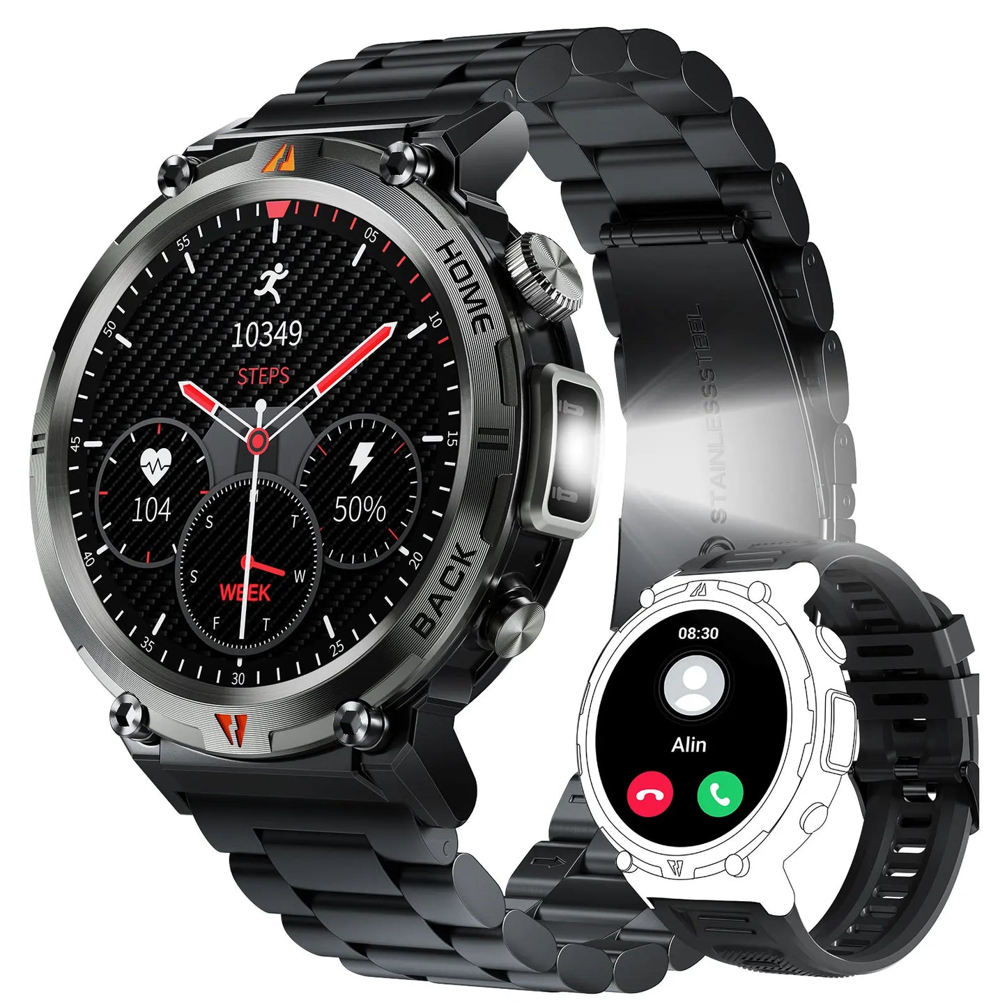 EIGIIS Bluetooth Call Smartwatch For Men With Heart Rate Monitor