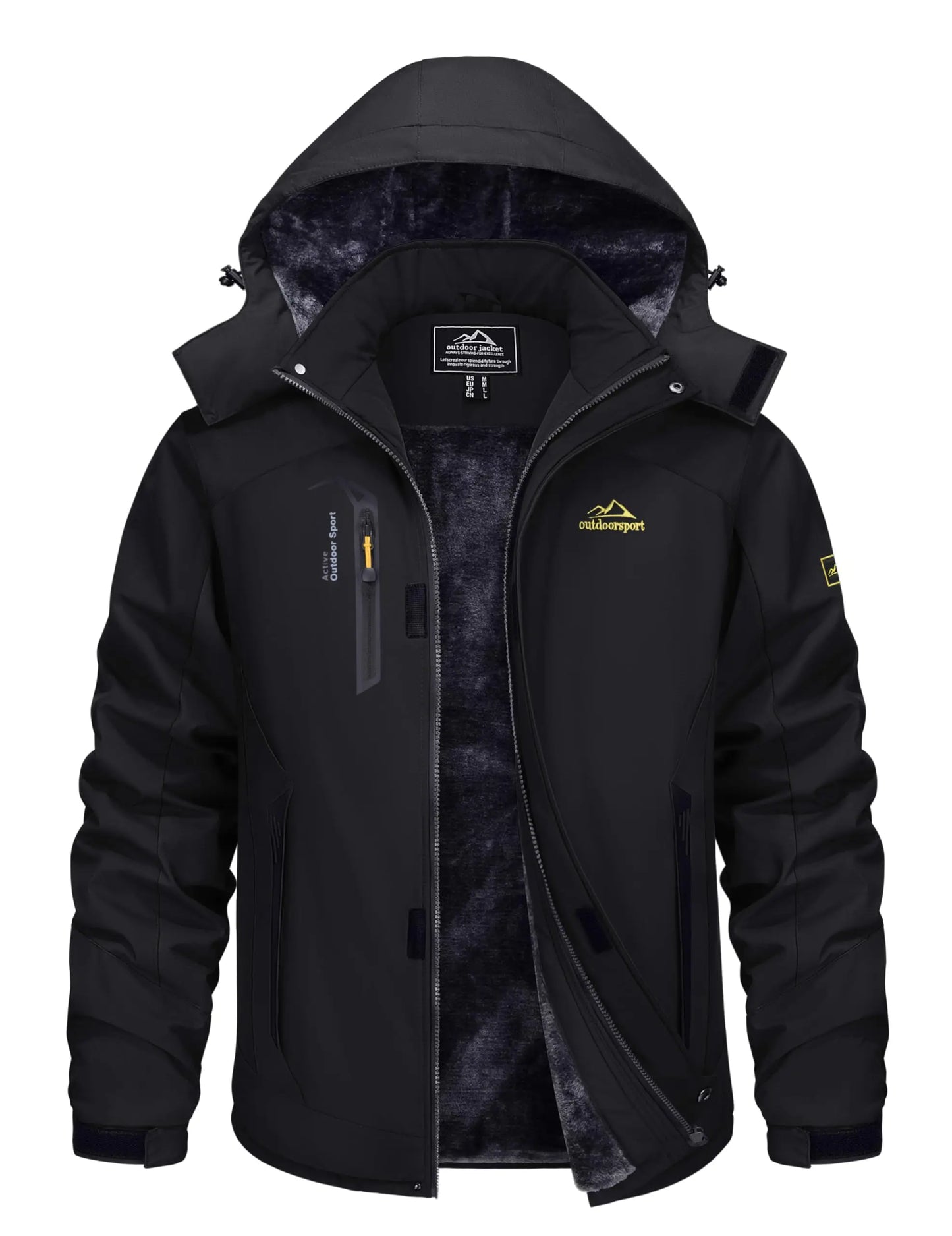 Cavva Men's Water Resistant Winter Ski Jacket With Hood Multi Pocket Parka