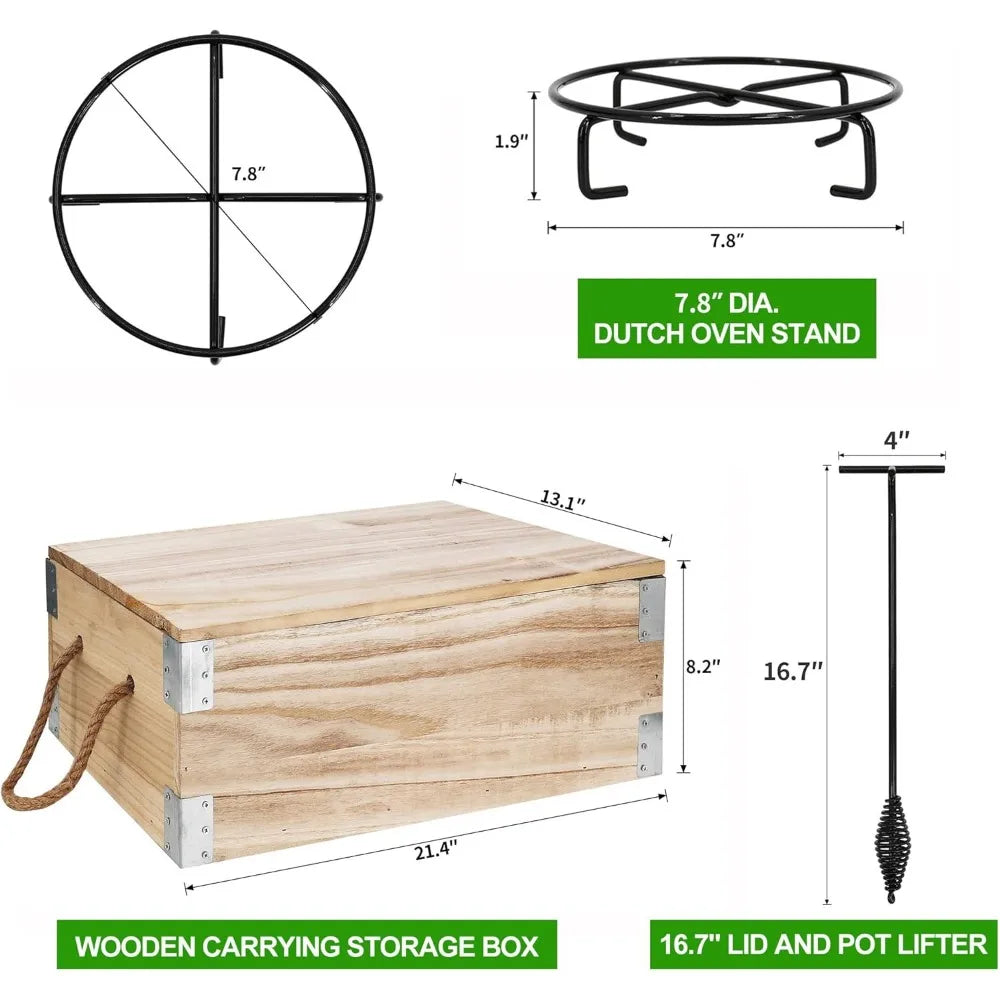 YTYIN Cast Iron Camping Cookware Set