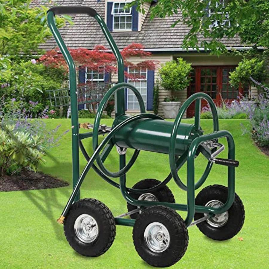 High-concerned Patio Hose Reel Cart With Wheels For Lawn Care