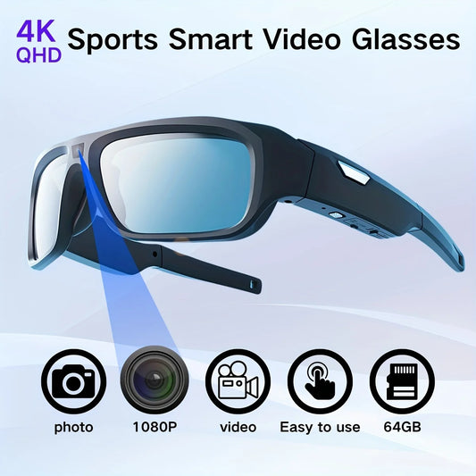 KIDKD 4K Video Glasses HD Smart Recorder For Motorcycles