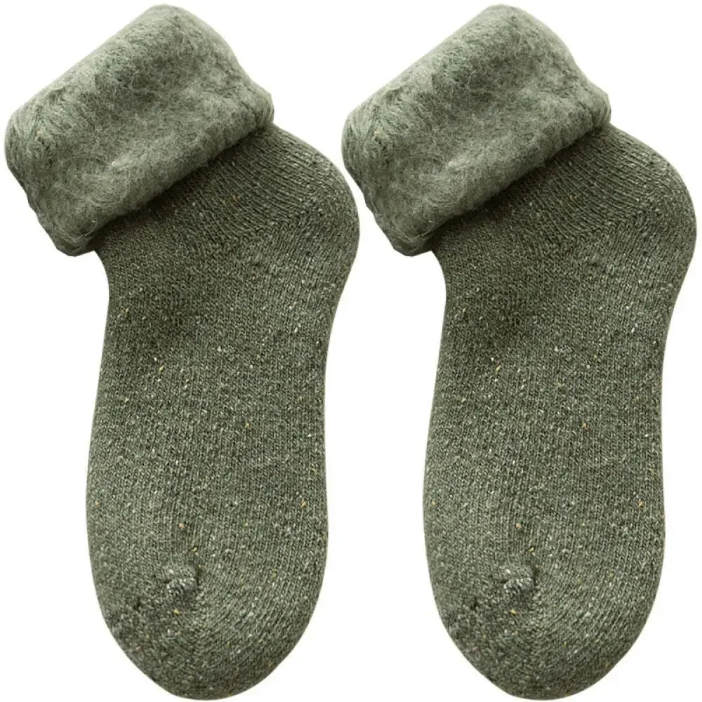 Plush Wool Socks For Women Winter Crew Fuzzy Velvet Hosiery