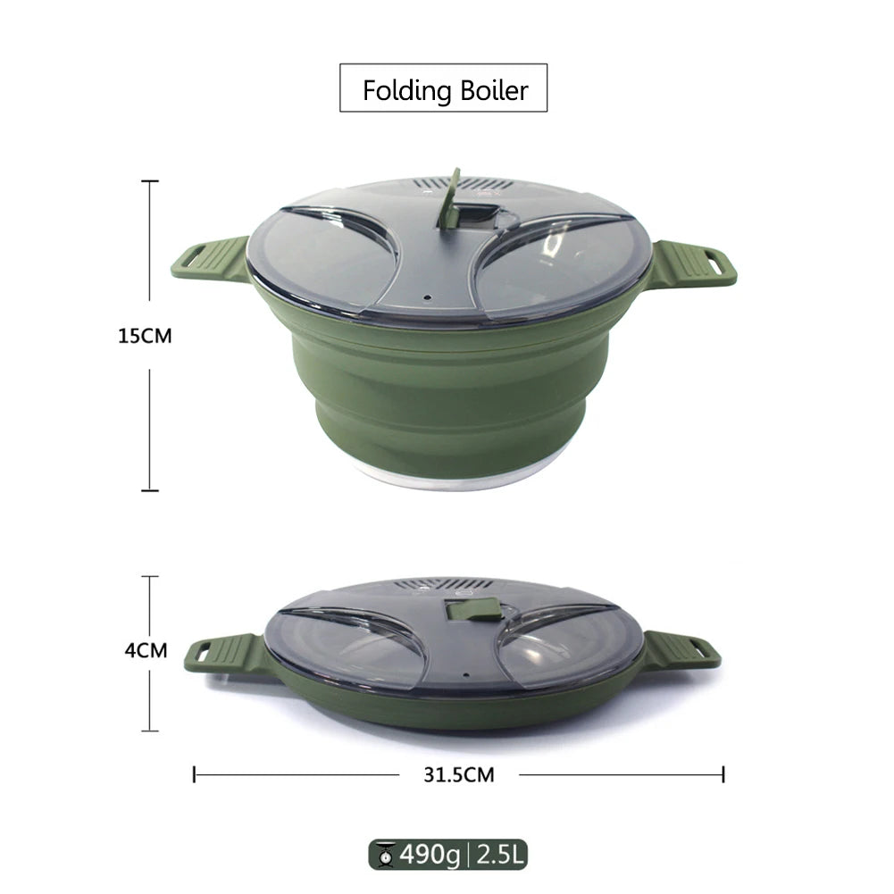 Shunmaii Foldable Camping Cook Pot Heat Resistant Hiking And Travel