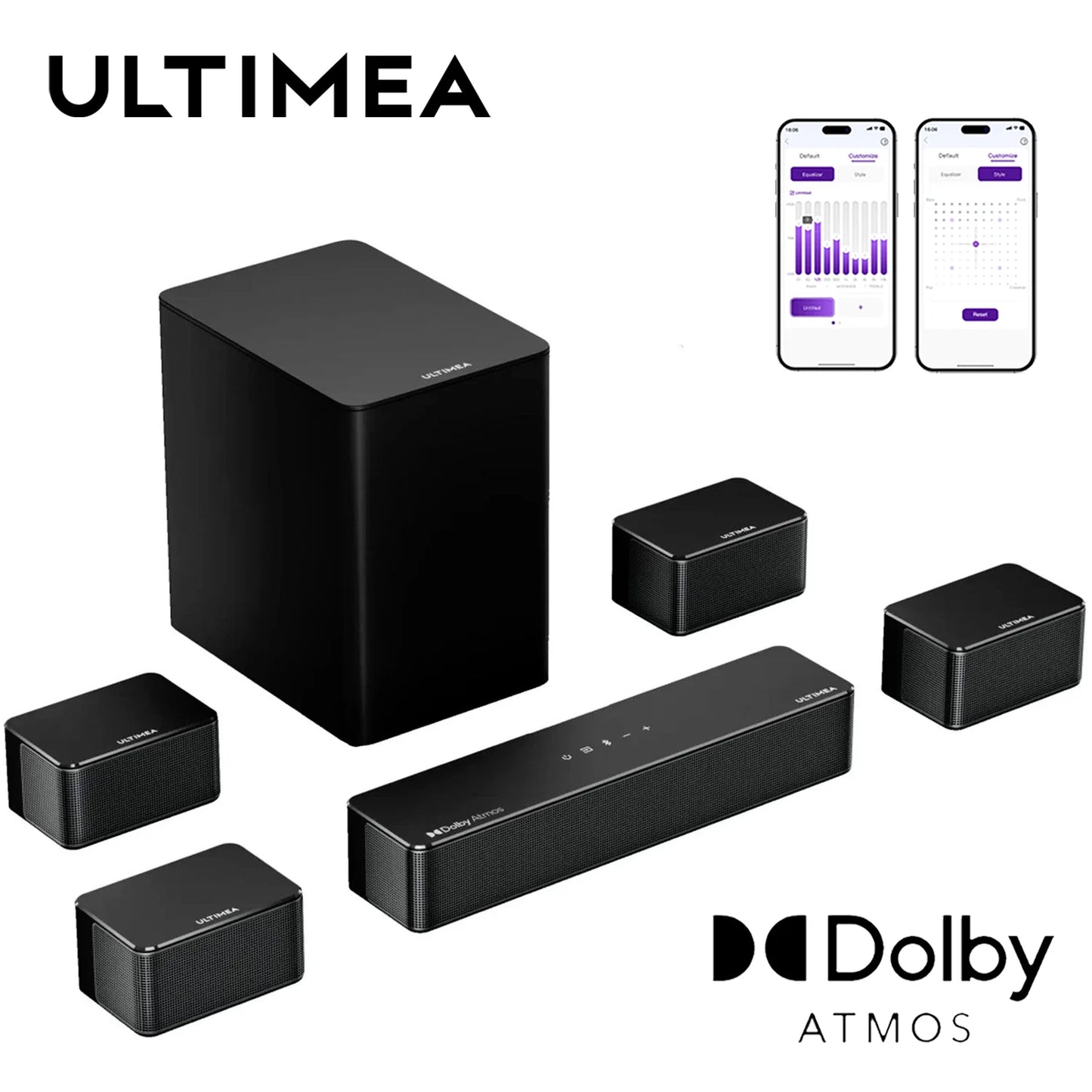 ULTIMEA 7.1 Soundbar with Dolby Atmos App Control Wireless Subwoofer