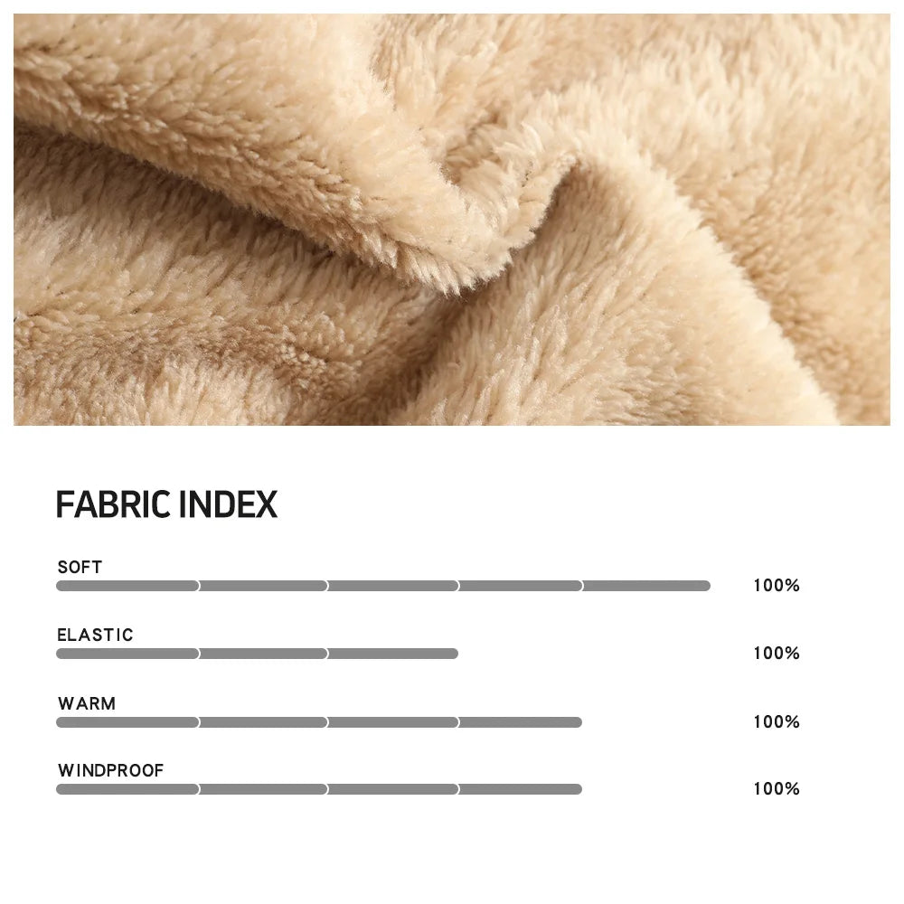 Fujian Men's Hooded Fleece Jacket Sherpa Lined Winter Coat
