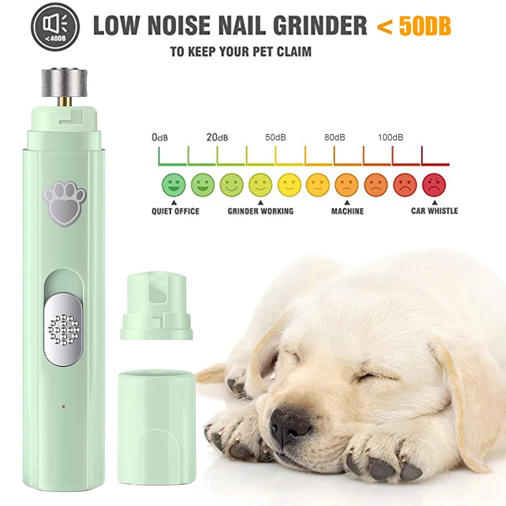 Shunmaii Electric Dog Nail Grinder LED Light USB Rechargeable