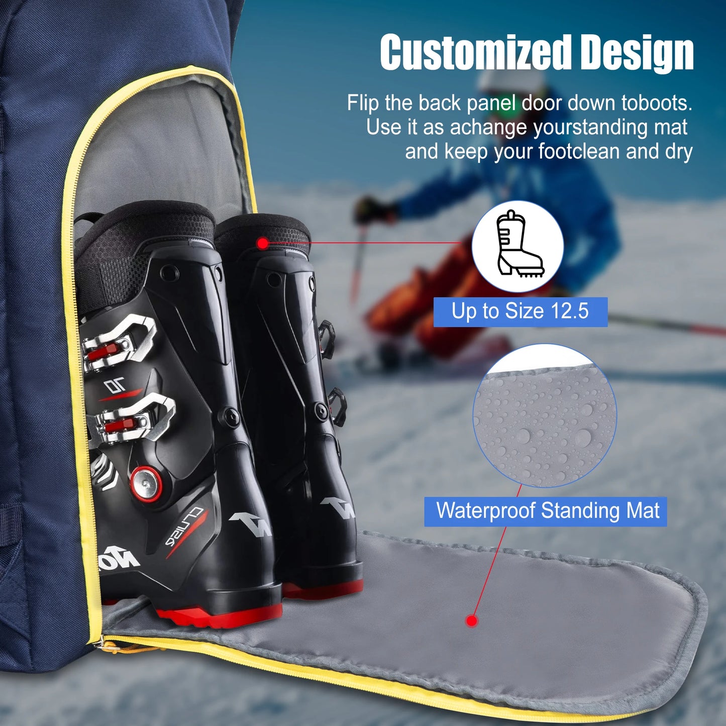 WEST TUNE Outdoor Ski Boot Bag and Gear Backpack