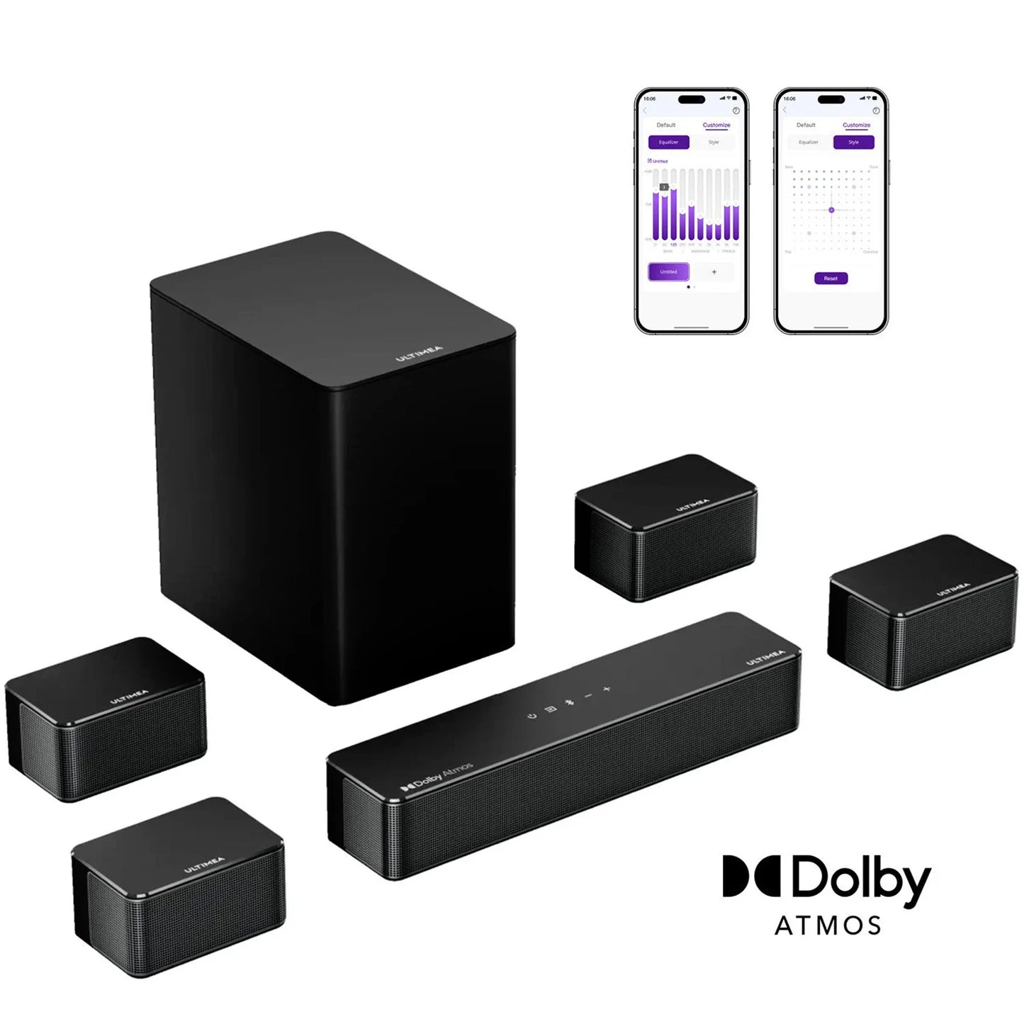 ULTIMEA 7.1 Soundbar with Dolby Atmos App Control Wireless Subwoofer