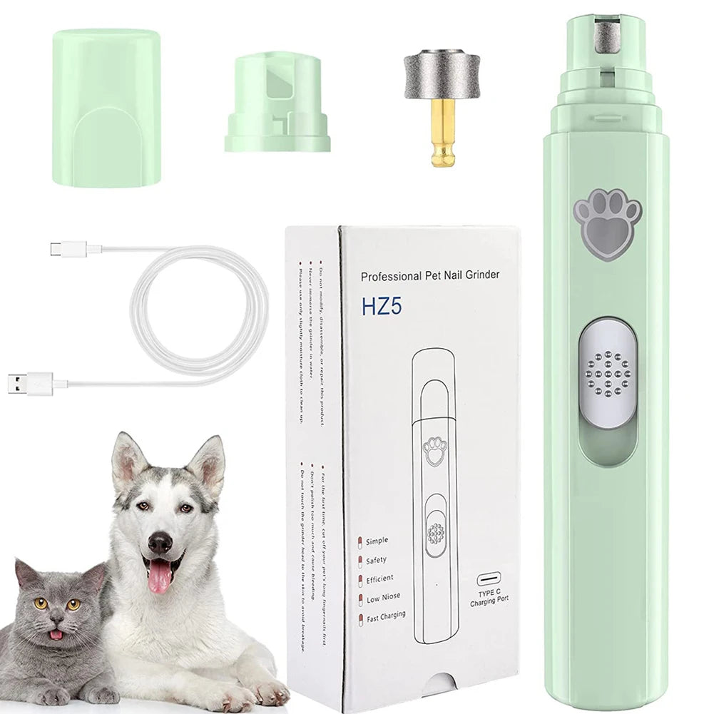 Shunmaii Electric Dog Nail Grinder LED Light USB Rechargeable