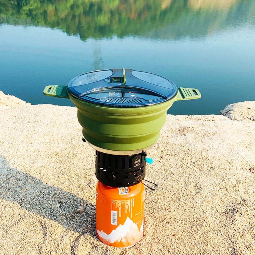 Shunmaii Foldable Camping Cook Pot Heat Resistant Hiking And Travel