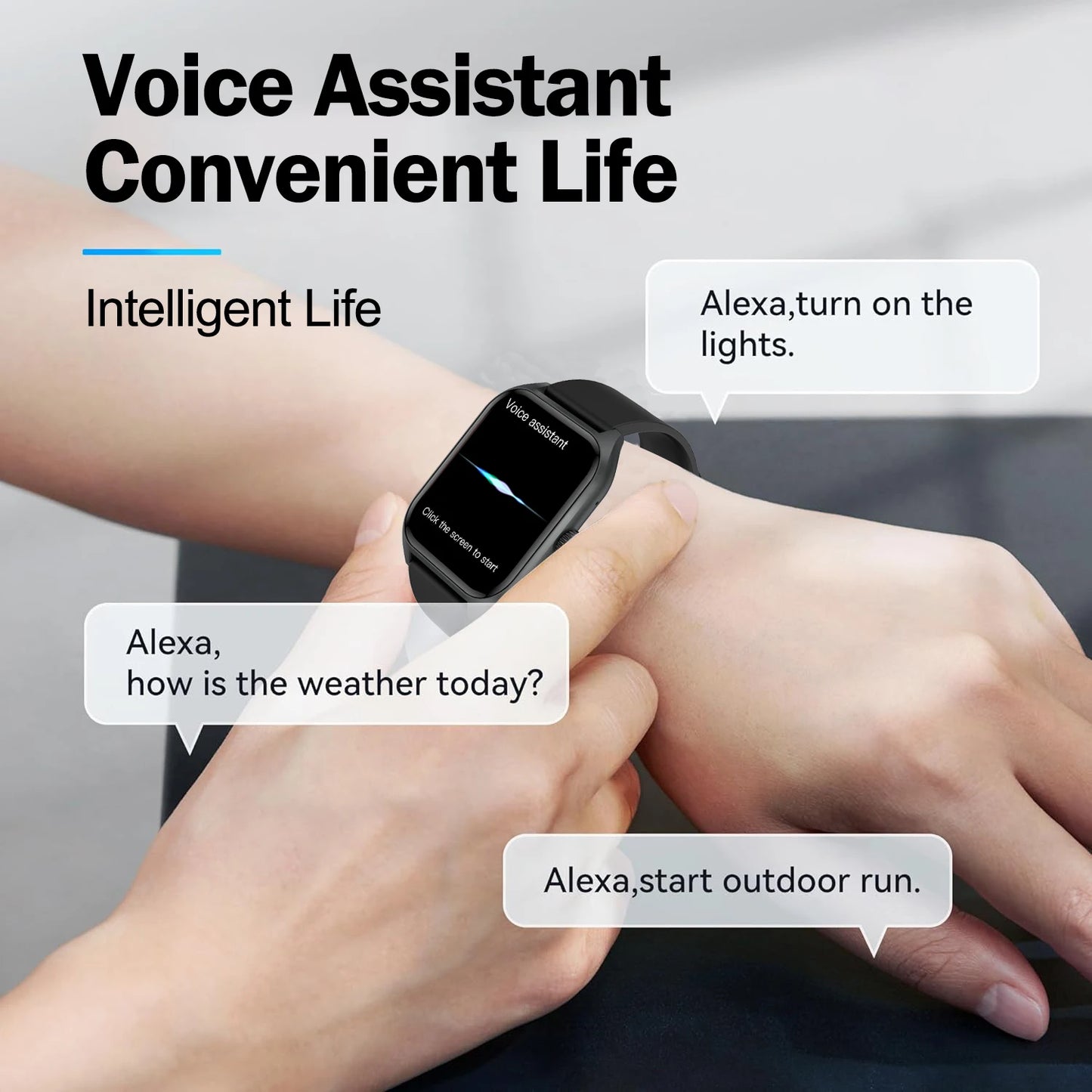 LIVLOVCP AI Voice Assistant Smart Watch for Men Women