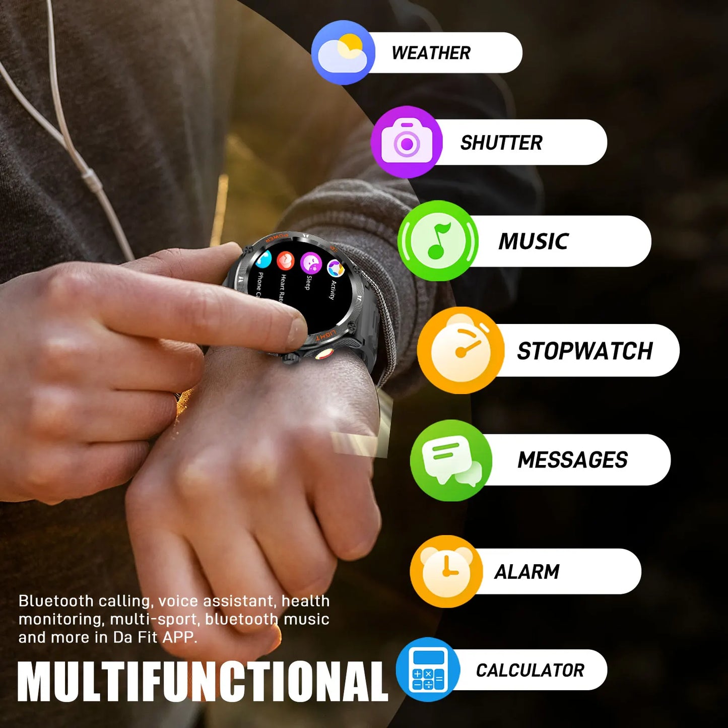 LaNikar KT76 Smartwatch 3ATM Waterproof 1.53 Display Bluetooth Heart Rate