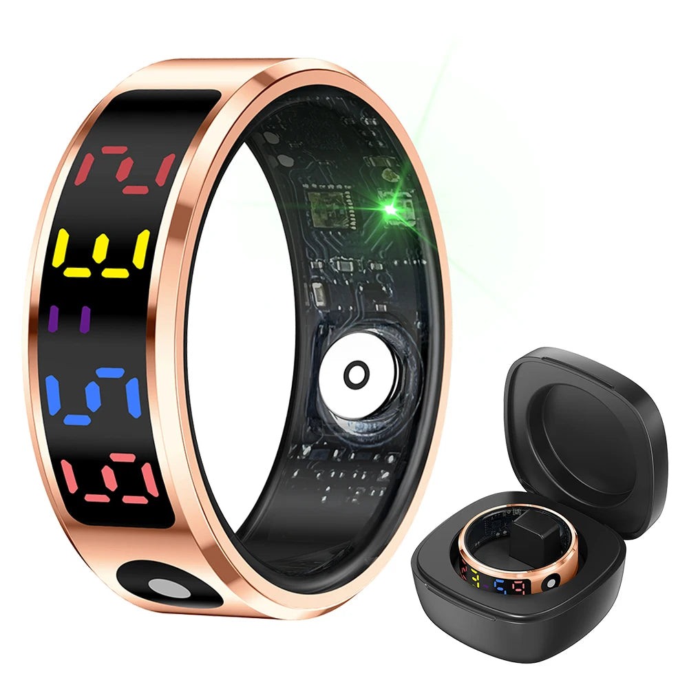 ALLOYSEED Smart Ring With Display And Fitness Sleep Monitor Waterproof