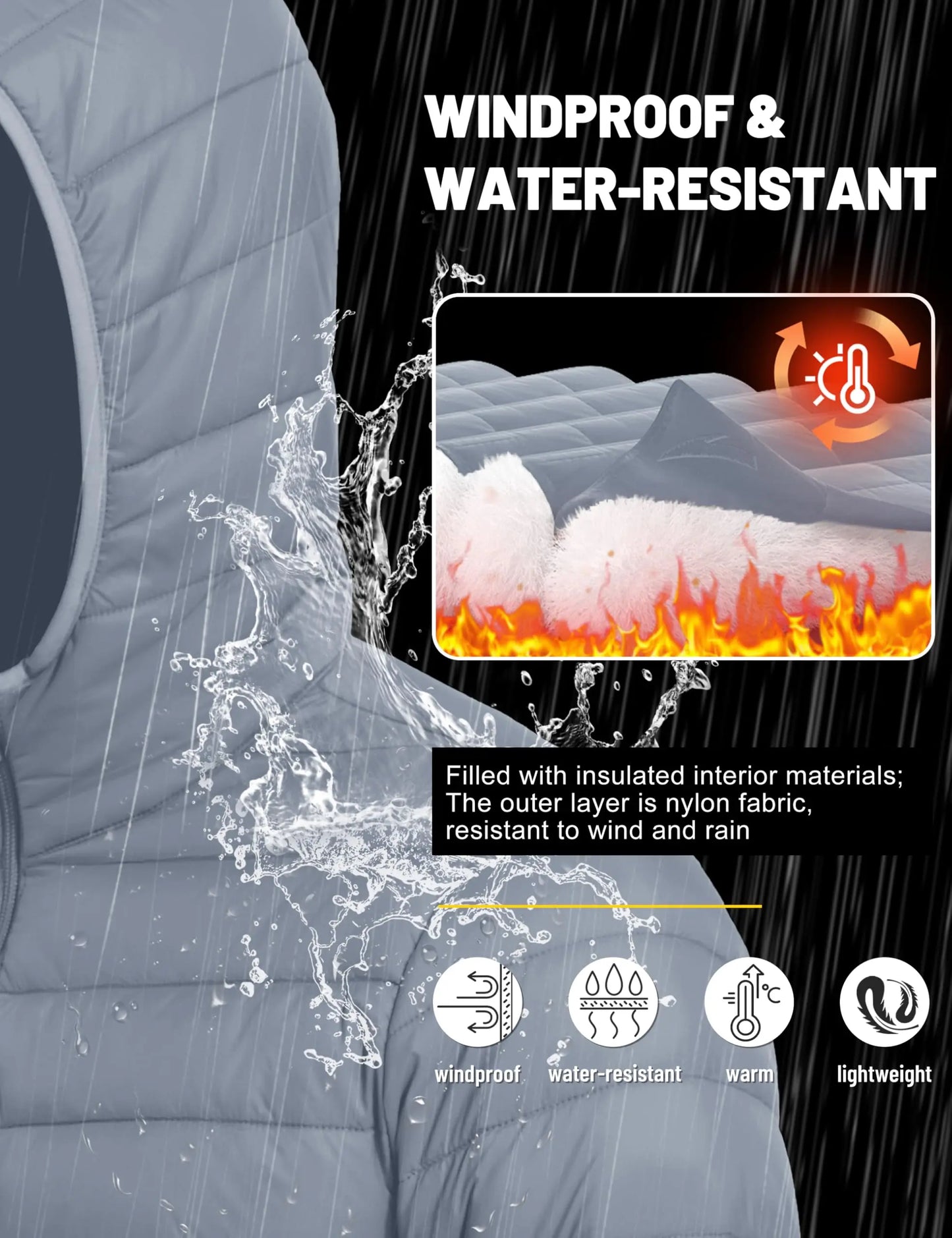 Cavva Mens Lightweight Puffer Jacket Hooded Water Resistant