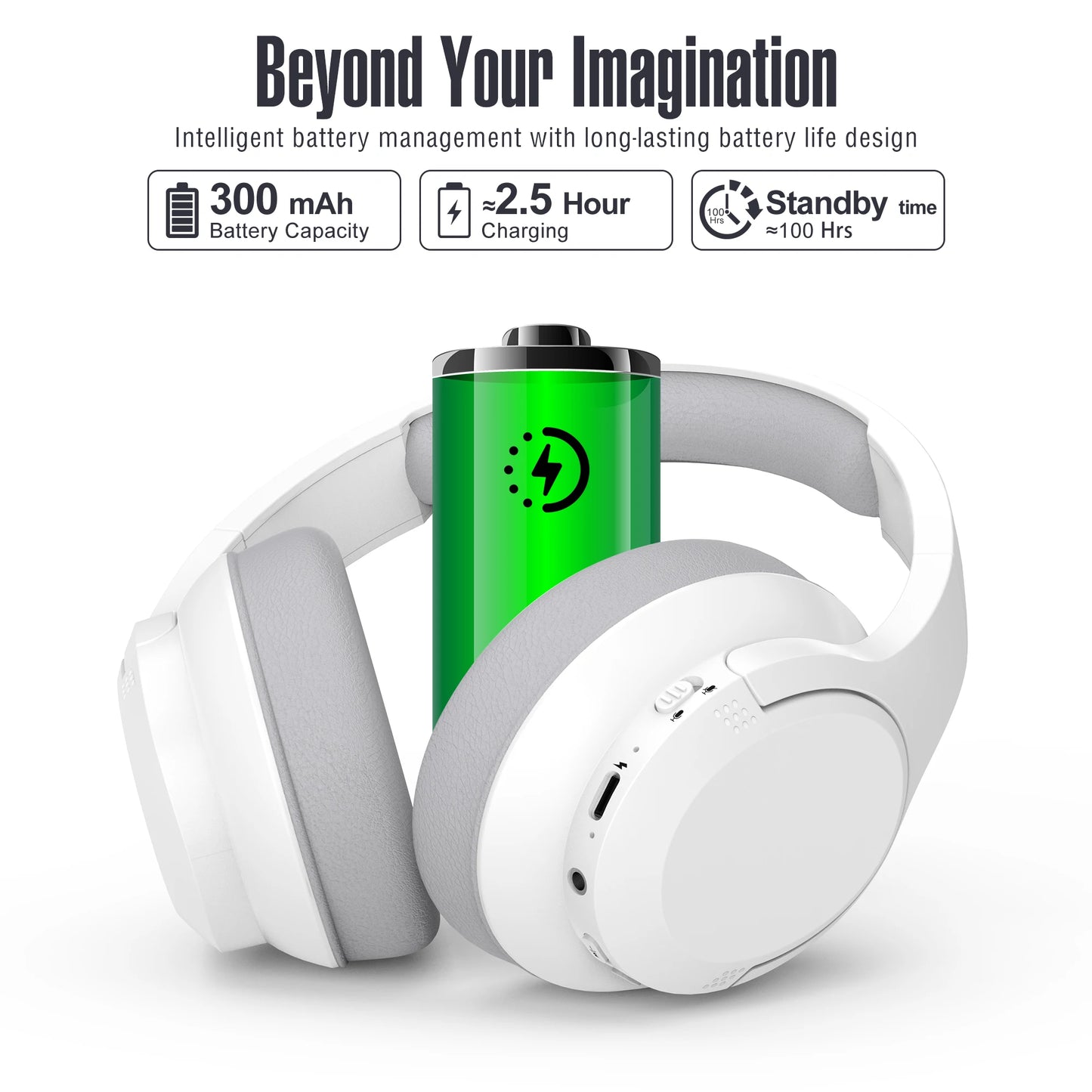 Kchibo Bluetooth Over Ear Headphones With Microphone Foldable HiFi