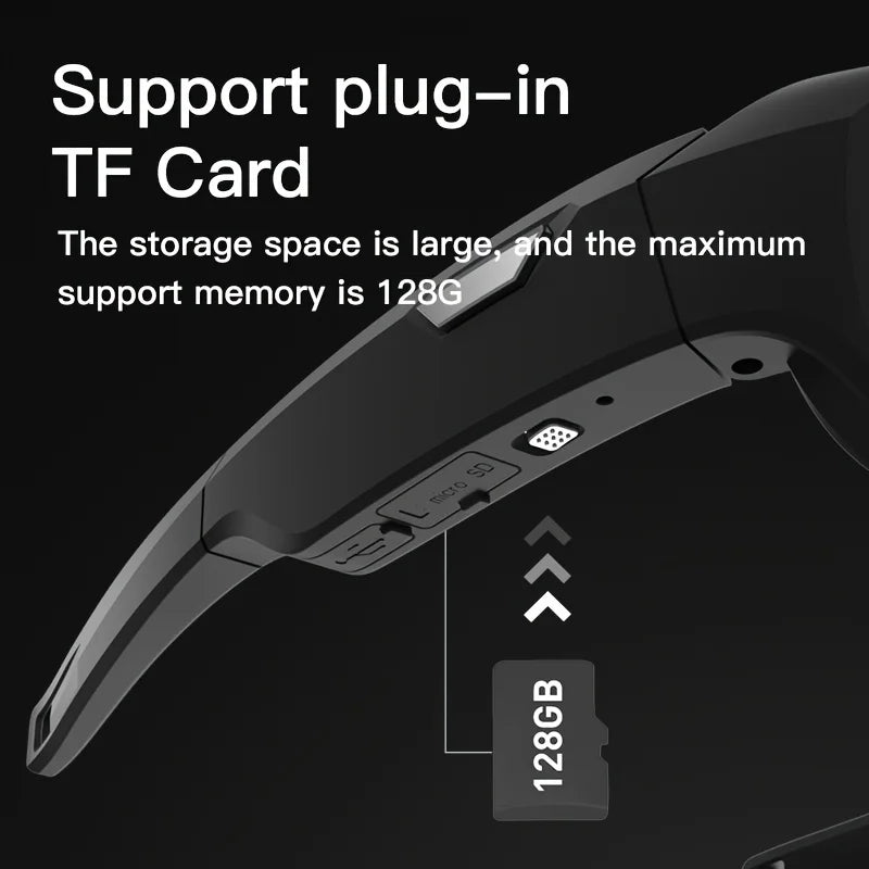 KIDKD 4K Video Glasses HD Smart Recorder For Motorcycles