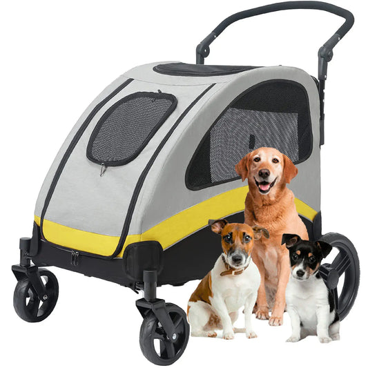 Dog Stroller Four-Wheel Pet Jogger Wagon Foldable Cart