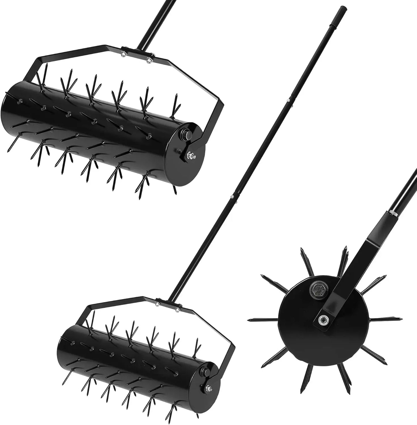 HiMISS Manual Roller Lawn Aerator With Pre Attached Spike