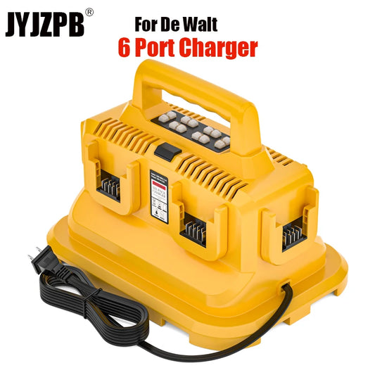 JYJZPB Six Port Rapid Battery Charger Station For Dewalt Flexvolt 20V 60V