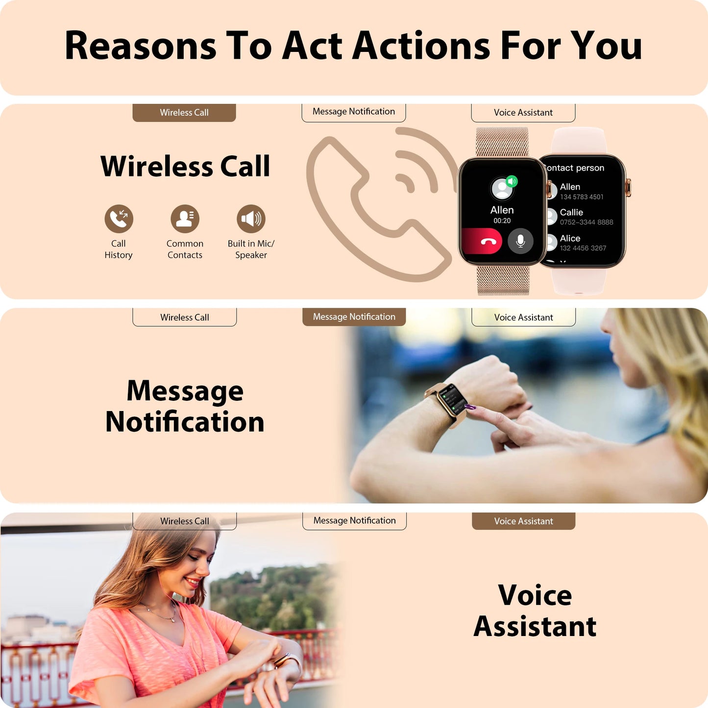 Smart Watch for All Answer Calls Fitness Tracker iPhone Android