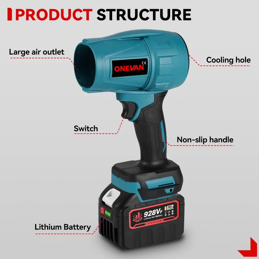 ONEVAN 2000W Brushless Turbo Fan Cordless Leaf Blower