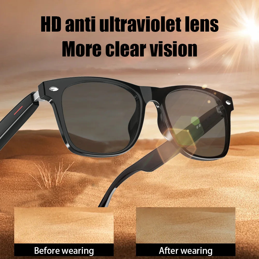 LAXASFIT Smart Bluetooth Glasses UV Protective Eyewear With Voice Assistant