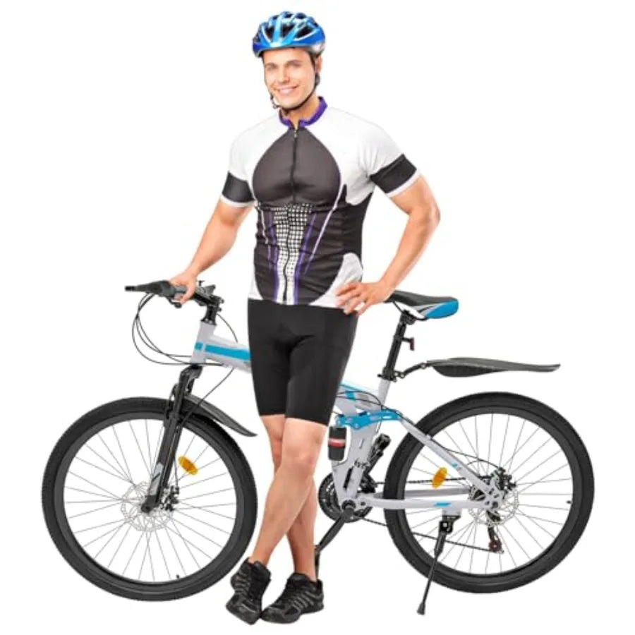 Fork 26 Inch Folding Mountain Bike 21 Speed Aluminum Frame