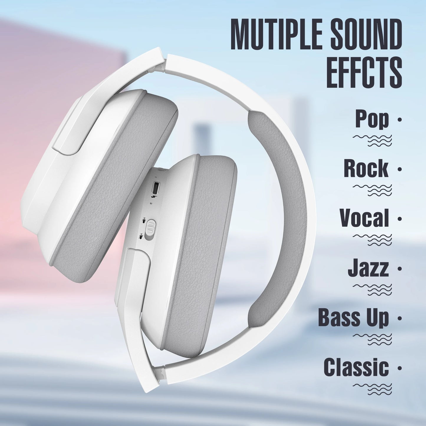 Kchibo Bluetooth Over Ear Headphones With Microphone Foldable HiFi