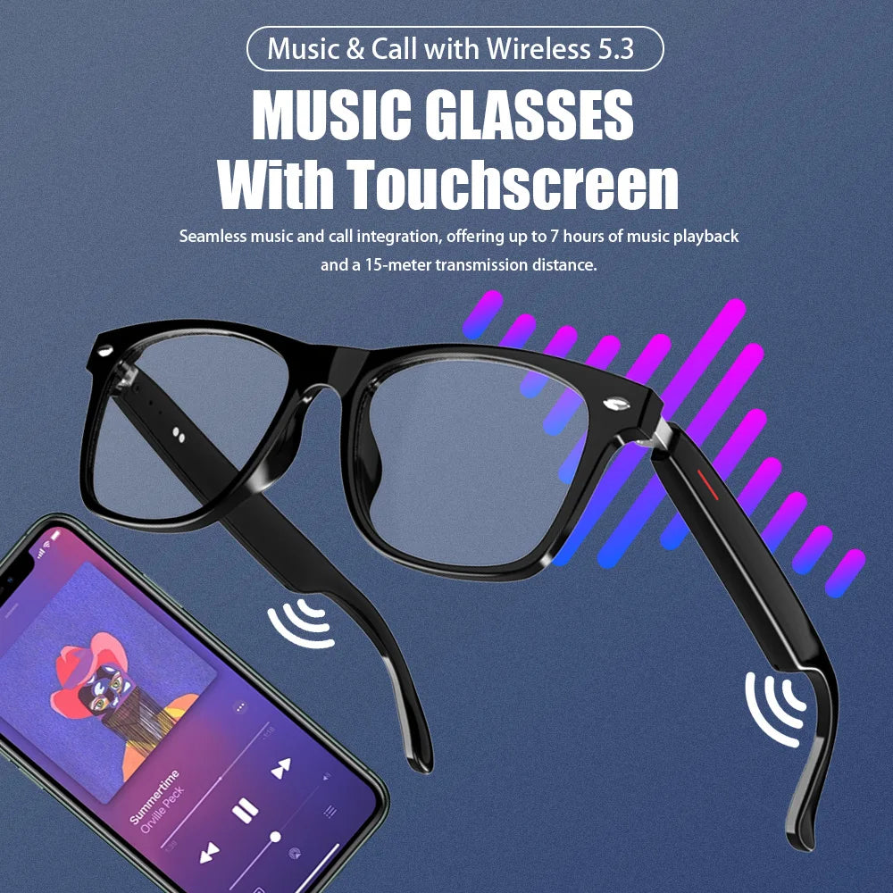 LAXASFIT Smart Bluetooth Glasses UV Protective Eyewear With Voice Assistant