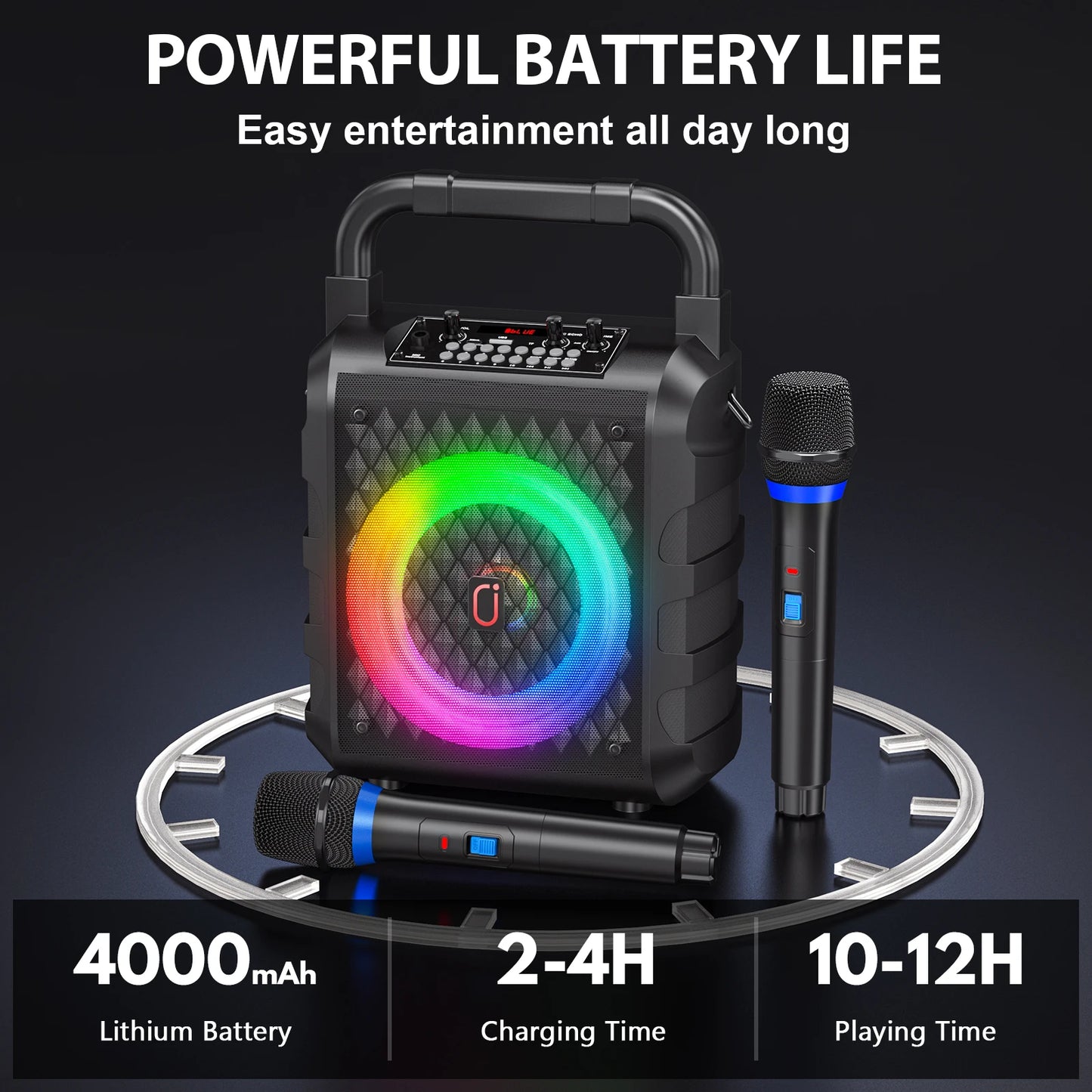 FanFun Wireless Karaoke Bluetooth Speaker With Microphone