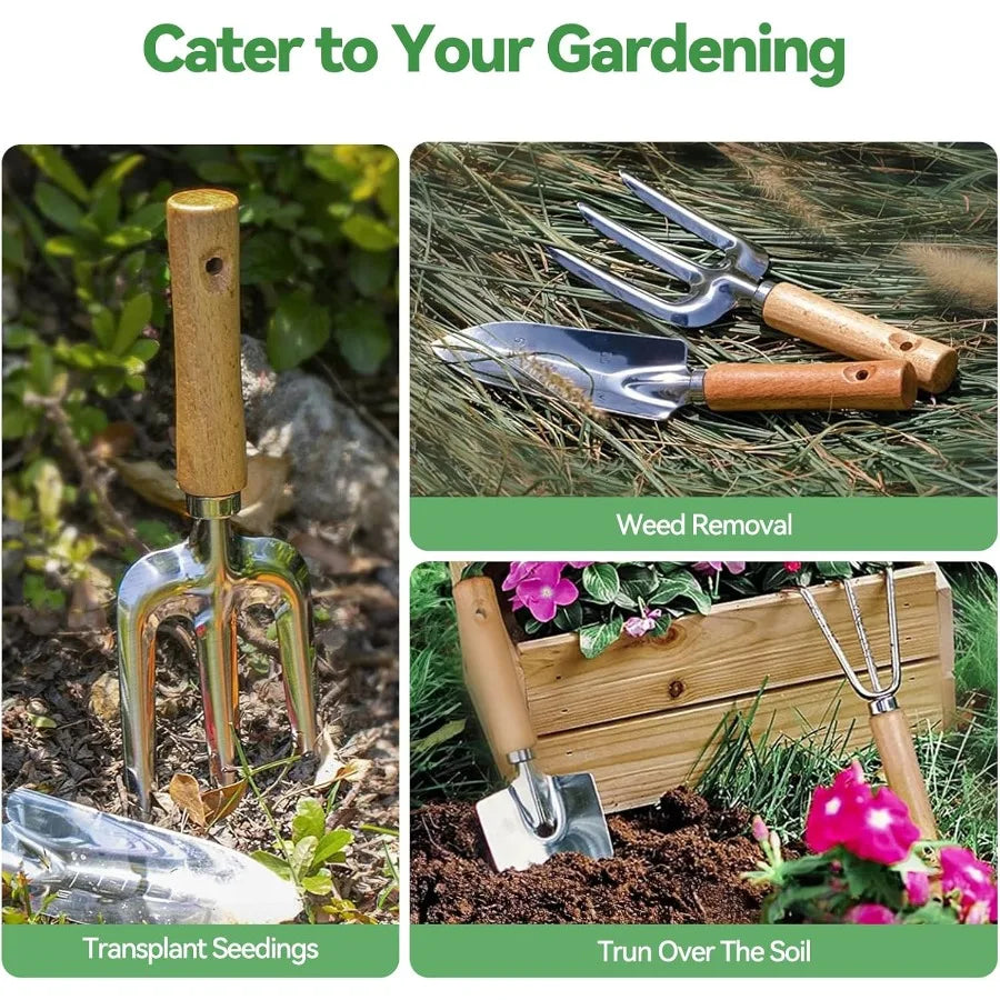 Hign-concerned 9Piece Heavy Duty Gardening Tools Set With Organizer