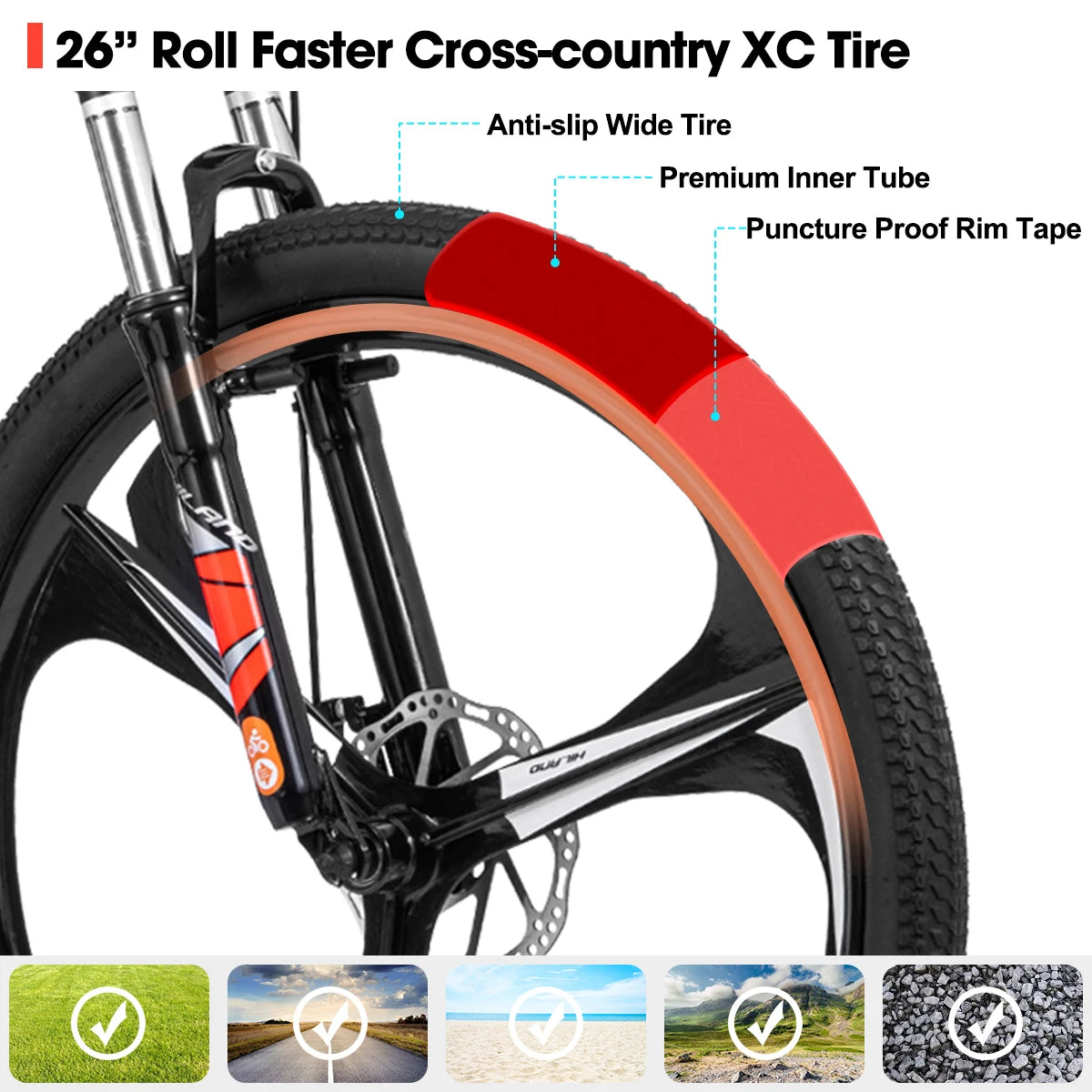 Hiland Mountain Bike Shimano 21-Speed Aluminum Disc Brake