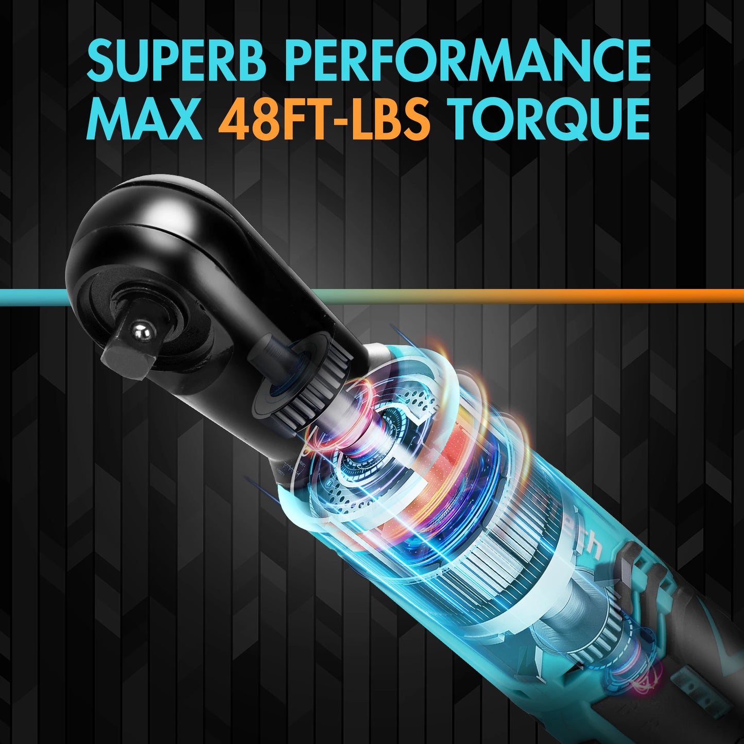 DURATECH 12V Cordless Electric Ratchet Wrench Set With 2x 2.0Ah Batteries