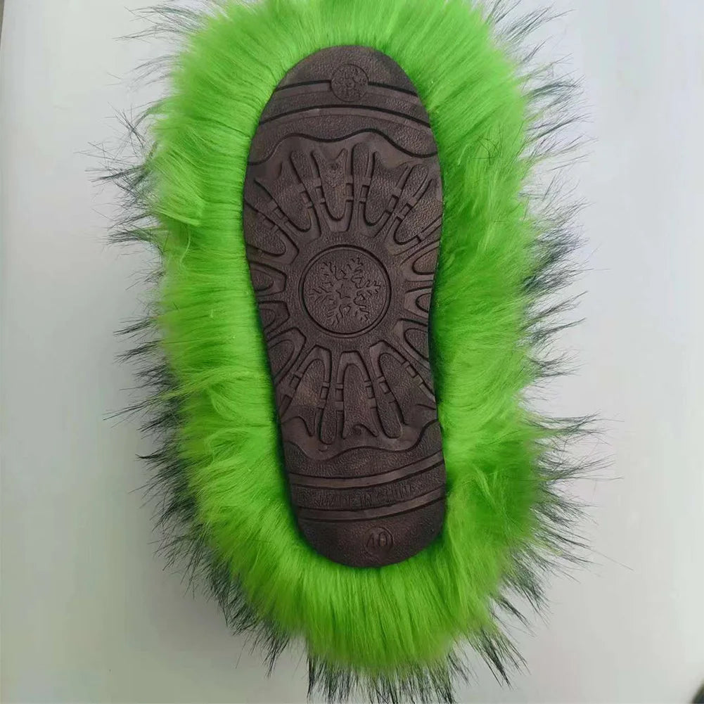 Shunmaii Womens Furry Boots Faux Fur Snow Winter Boots