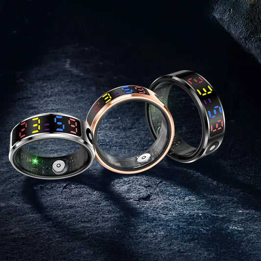 ALLOYSEED Smart Ring With Display And Fitness Sleep Monitor Waterproof