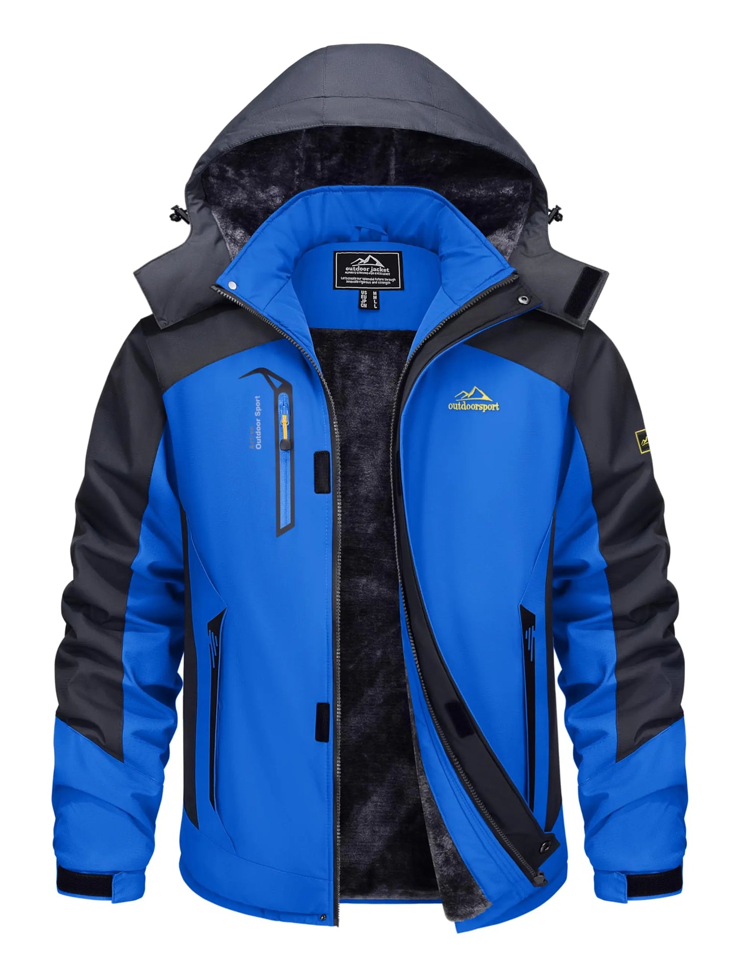 Cavva Men's Water Resistant Winter Ski Jacket With Hood Multi Pocket Parka