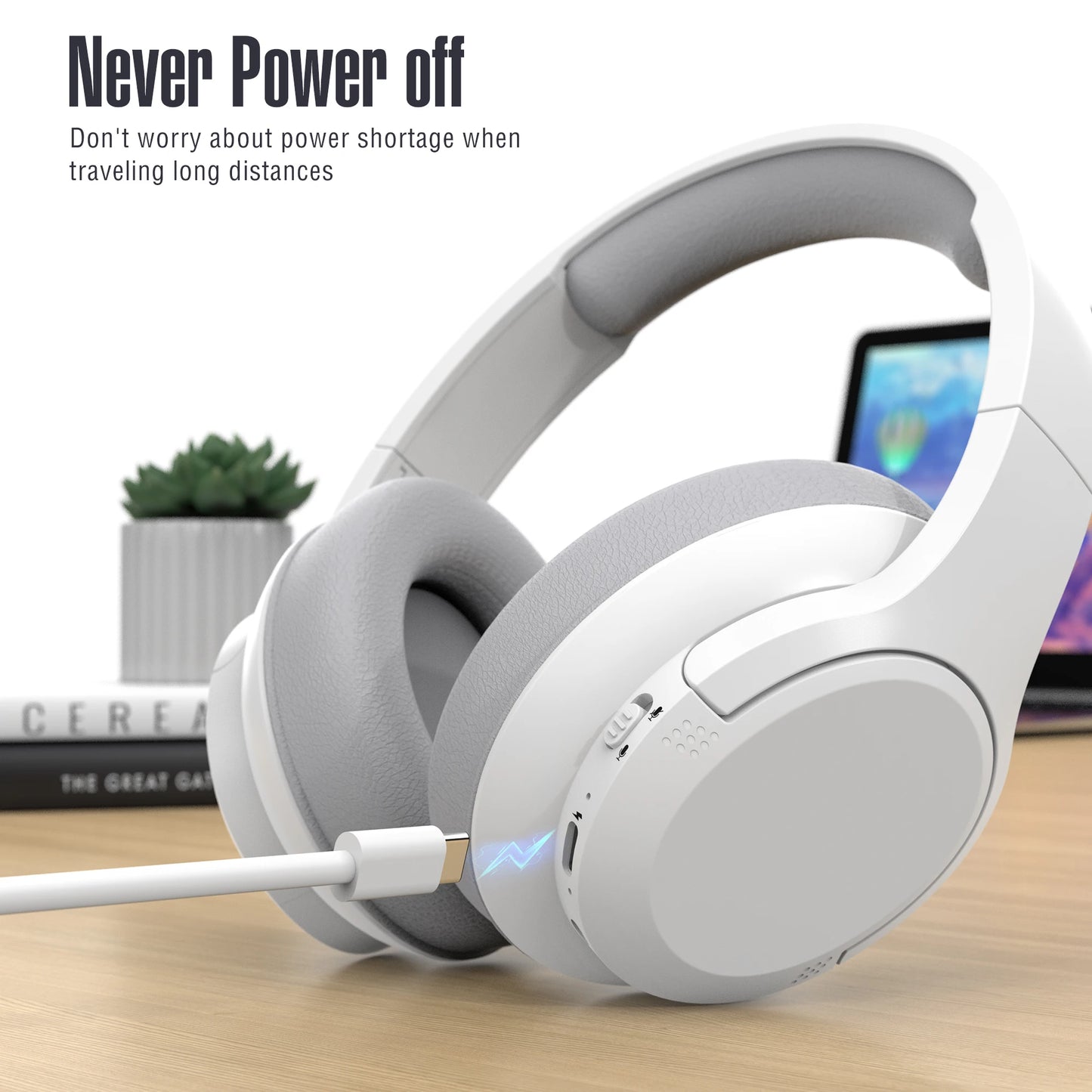 Kchibo Bluetooth Over Ear Headphones With Microphone Foldable HiFi