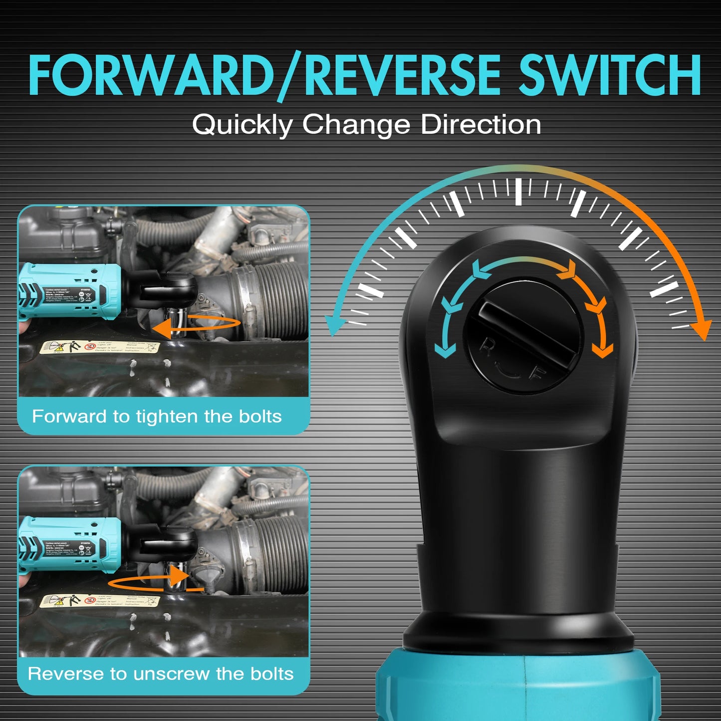 DURATECH 12V Cordless Electric Ratchet Wrench Set With 2x 2.0Ah Batteries