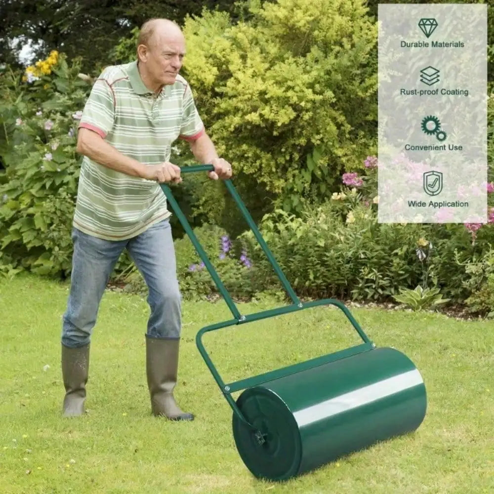 Lawn Roller Tow Behind Steel HeavyDuty For Smooth Lawn Care