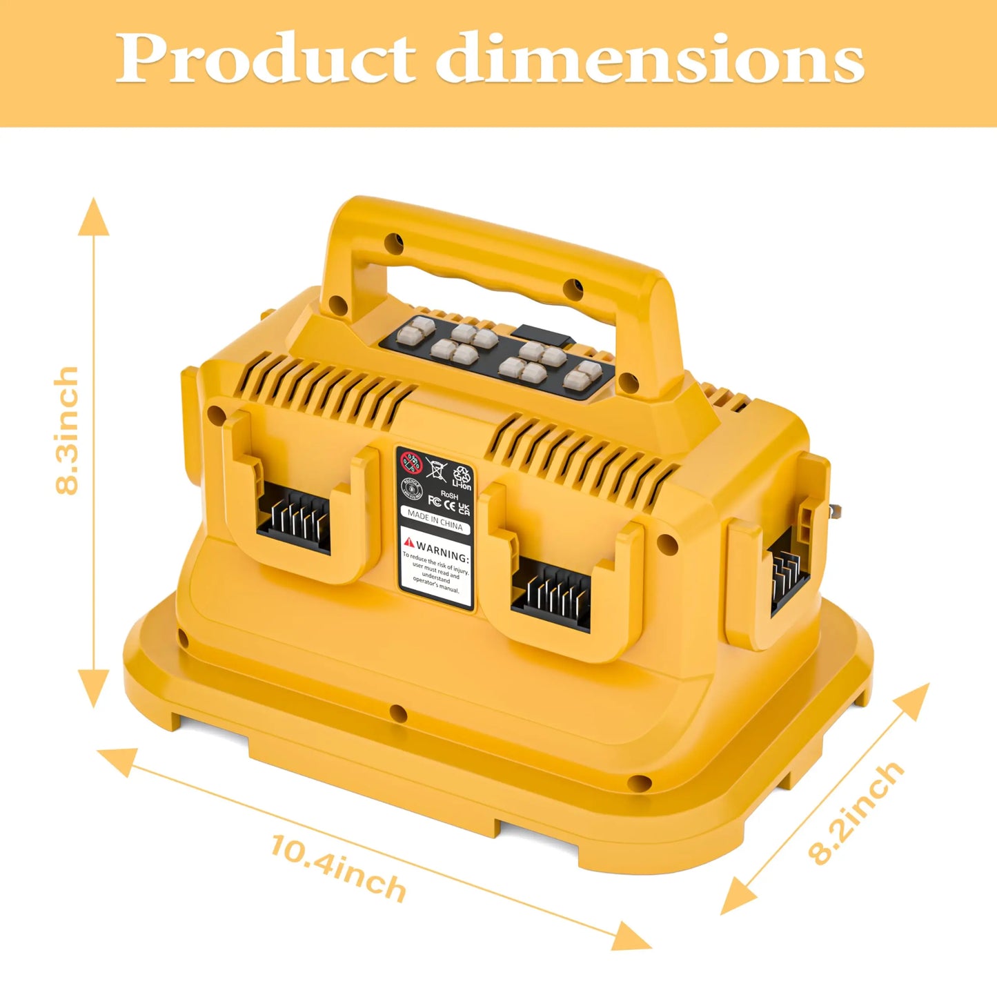 JYJZPB Six Port Rapid Battery Charger Station For Dewalt Flexvolt 20V 60V