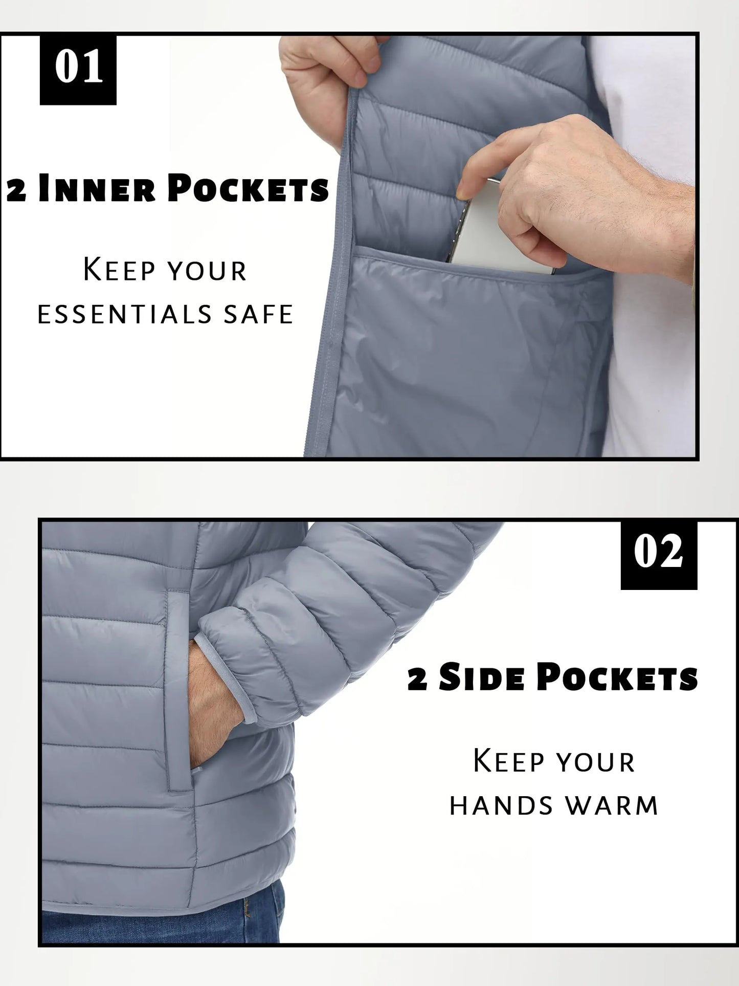 Cavva Mens Lightweight Puffer Jacket Hooded Water Resistant