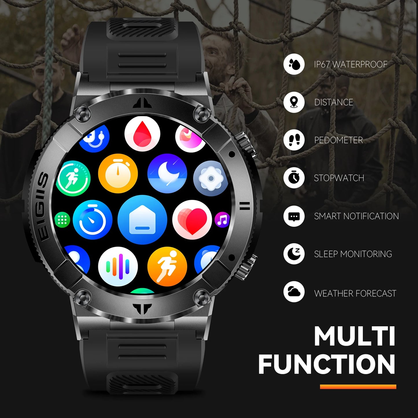 LaNikar Smart Watch Men TFT Display Bluetooth Call Health Monitor