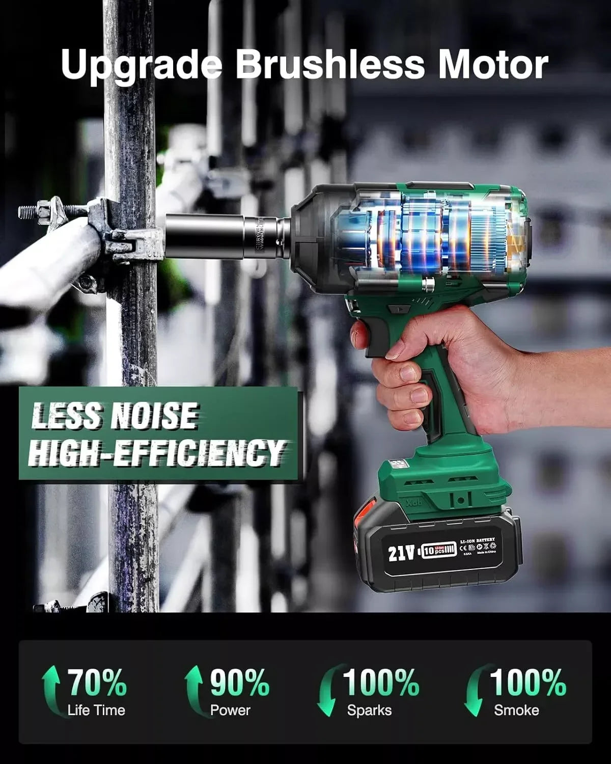 AVHRIT Half Inch Brushless Cordless Impact Wrench 1000Nm AT450